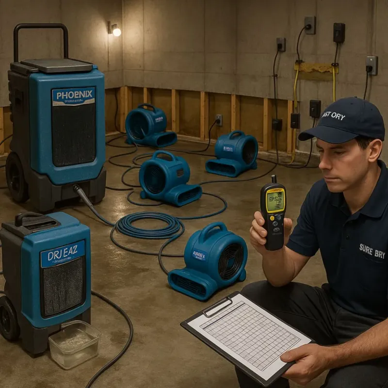 Structural Drying and Dehumidification process in Cumberland, IN